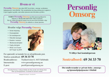 Personlig Omsorg tjenester (brosjyre side1)